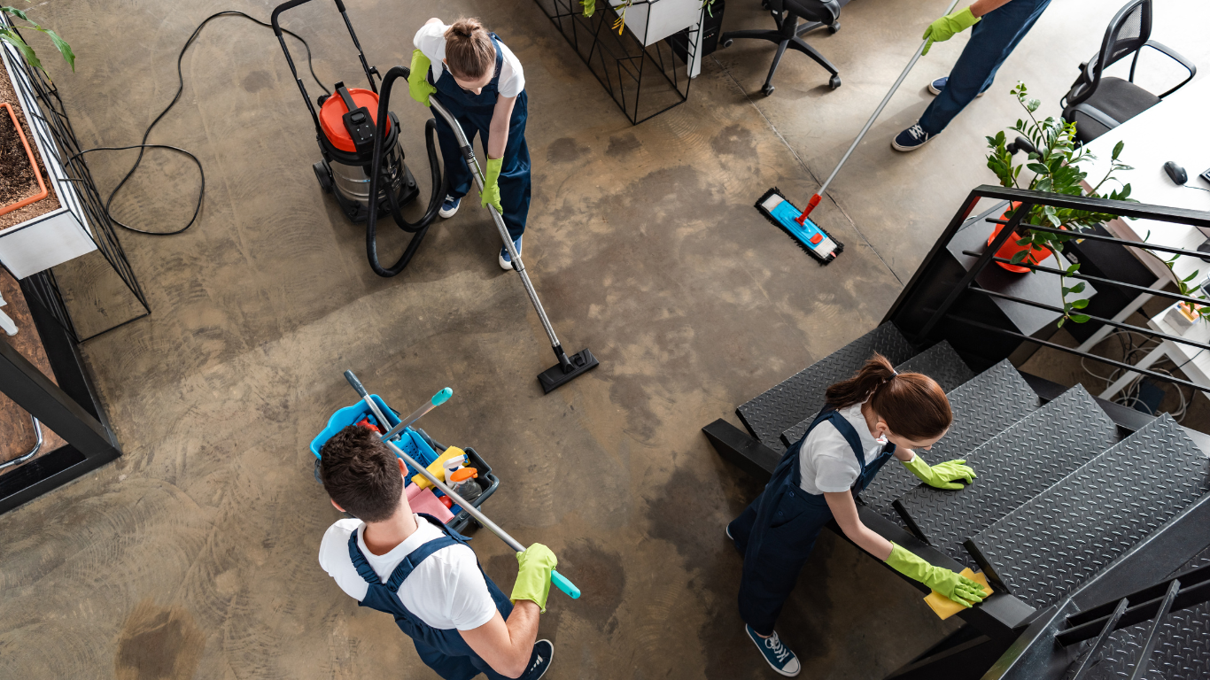 This is business cleaning services, janitorial services performed by Foamagic America.